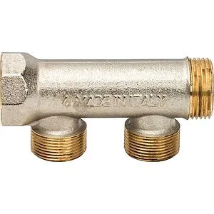 Коллектор распределительный проходной 2 отвода ¾"в/н x М24x19 Luxor CP 402 68522700 Коллектор распределительный проходной 2 отвода ¾"в/н x М24x19 Luxor CP 402 68522700, 3