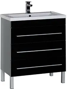 Тумба-умывальник напольная Aquanet Верона 75 чёрный 00178474+00158755, 1
