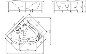 Ванна акриловая BellRado Лора 150x150 BR7011021-00, 4