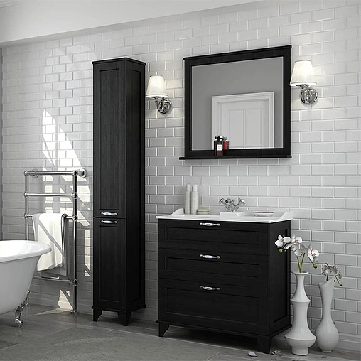 Тумба-умывальник напольная Aquaton Леон 80 H ясень чёрный 1A1878K0LBPT0