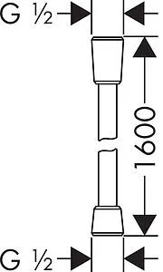 Шланг для душа Hansgrohe Isiflex 160см под сталь 28276800 Шланг для душа Hansgrohe Isiflex 160см под сталь 28276800, 2