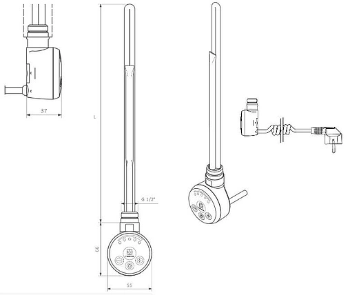 Блок управления Terma MOA 200 Вт хром WEMOA02TCROU