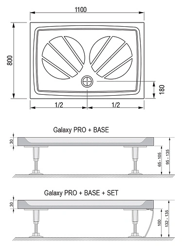 Поддон для душа Ravak Gigant Pro 110x80 XA03D401010