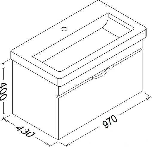 Тумба-умывальник подвесная ISVEA Neo 100 белый 21NGS301100E Тумба-умывальник подвесная ISVEA Neo 100 белый 21NGS301100E