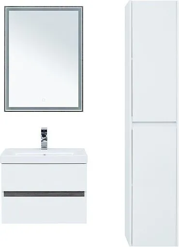 Тумба-умывальник подвесная Aquanet Беркли 60 белый/дуб рошелье 00254289+S-UM-MOD60/1