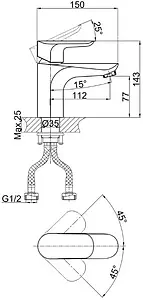 Смеситель для раковины D&K Venice Baciano хром DA1032101 Смеситель для раковины D&K Venice Baciano хром DA1032101, 2