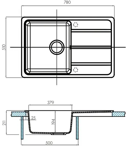 Мойка кухонная Aquaton Аманда 78 шампань 1A712832AD290 Мойка кухонная Aquaton Аманда 78 шампань 1A712832AD290