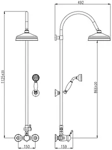 Душевая система со смесителем для душа Rav Slezak Labe бронза/белый L581.5/3SM Душевая система со смесителем для душа Rav Slezak Labe бронза/белый L581.5/3SM, 2