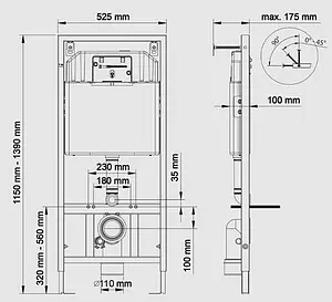 Инсталляция для подвесного унитаза BERGES Novum 525 040000 Инсталляция для подвесного унитаза BERGES Novum 525 040000, 2