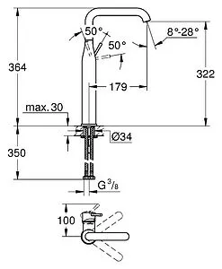 Смеситель для раковины Grohe Essence New хром 32901001 Смеситель для раковины Grohe Essence New хром 32901001, 2