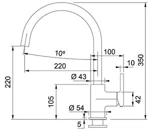 Смеситель для кухни Franke Lina серый камень 115.0626.022 Смеситель для кухни Franke Lina серый камень 115.0626.022, 2