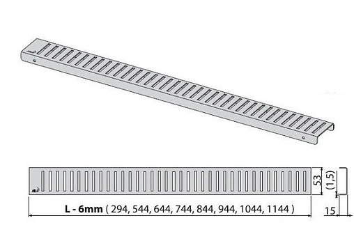 Решетка для лотка 1044мм AlcaPlast Pure-1050M Решетка для лотка 1044мм AlcaPlast Pure-1050M