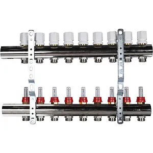 Группа коллекторная с расходомерами 9 отводов 1"в/в x ¾"ек Luxor CD 477/9 15662709N Группа коллекторная с расходомерами 9 отводов 1"в/в x ¾"ек Luxor CD 477/9 15662709N, 3