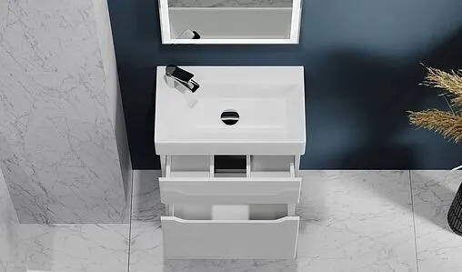 Тумба-умывальник подвесная Raval Brik 55 белый Brk.01.55/P/W/RL+17055-KL