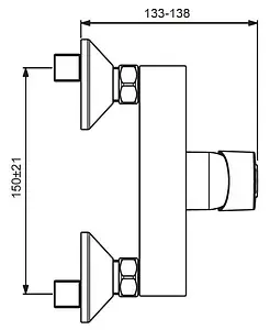 Смеситель для душа Vidima Hype хром BA398AA Смеситель для душа Vidima Hype хром BA398AA, 2