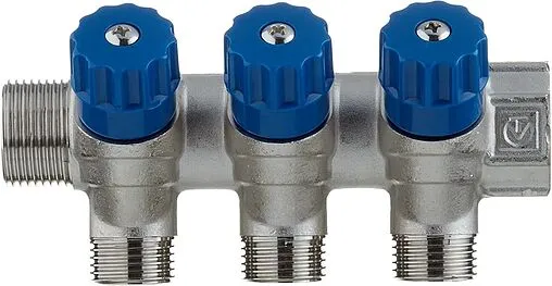 Коллектор регулирующий проходной 3 отвода ¾"в/н x ½"к Valtec VTc.560.N.0503 Коллектор регулирующий проходной 3 отвода ¾"в/н x ½"к Valtec VTc.560.N.0503