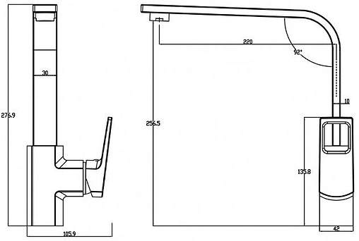 Смеситель для кухни Swedbe Kronos хром 2041