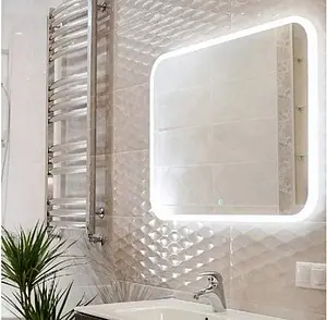 Зеркало с подсветкой Continent Demure Led 80x60 с часами, с подогревом белый ЗЛП769 Зеркало с подсветкой Continent Demure Led 80x60 с часами, с подогревом белый ЗЛП769, 2