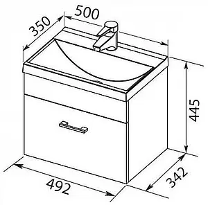 Тумба-умывальник подвесная Aquanet Верона 50 белый 00207765+00154242 Тумба-умывальник подвесная Aquanet Верона 50 белый 00207765+00154242, 2