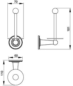 Держатель для запасных рулонов Timo Nelson бронза 160044/02 Держатель для запасных рулонов Timo Nelson бронза 160044/02, 2