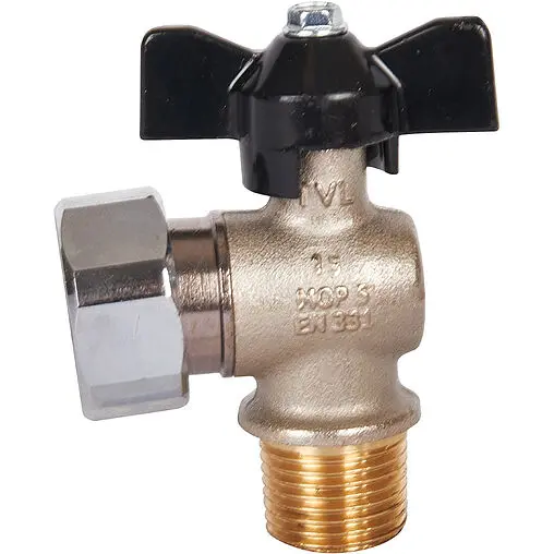 Кран шаровый с накидной гайкой угловой ½"н x ¾"нг Stout SVB-0010-001520