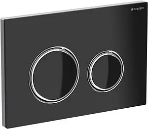 Клавиша смыва для унитаза Geberit Sigma 21 115.884.SJ.1 стекло/черный, кольца/хром глянцевый Клавиша смыва для унитаза Geberit Sigma 21 115.884.SJ.1 стекло/черный, кольца/хром глянцевый, 3