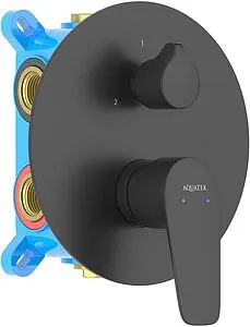 Смеситель для ванны скрытого монтажа Aquatek Бетта чёрный матовый AQ1147MB Смеситель для ванны скрытого монтажа Aquatek Бетта чёрный матовый AQ1147MB, 1