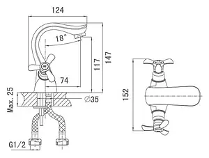 Смеситель для раковины D&K Documenta Hessen хром DA1212101 Смеситель для раковины D&K Documenta Hessen хром DA1212101, 2