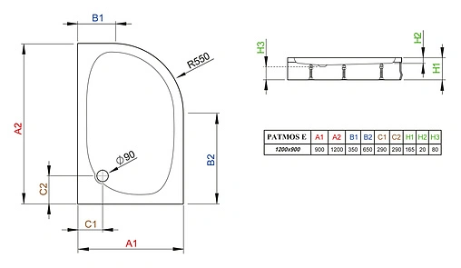 Поддон для душа Radaway Patmos E 4P91217-03L