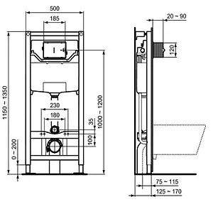 Комплект 4 в 1 Ideal Standard Tesi Rimless T355101PT15, 5