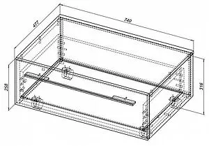 Тумба подкатная Aquanet Нота 75 белый 00170736 Тумба подкатная Aquanet Нота 75 белый 00170736, 2