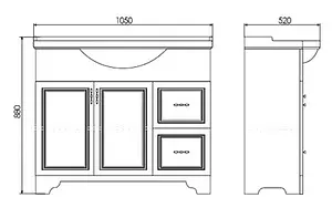 Тумба-умывальник напольная Comforty Севилья 100 слоновая кость 00003132627CF Тумба-умывальник напольная Comforty Севилья 100 слоновая кость 00003132627CF, 2