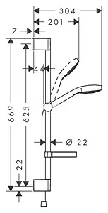 Душевая стойка Hansgrohe Croma Select S 110 Vario 3jet 65см хром/белый 26566400 Душевая стойка Hansgrohe Croma Select S 110 Vario 3jet 65см хром/белый 26566400, 2