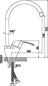 Смеситель для кухни Rossinka хром C40-23, 2