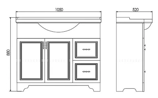 Тумба-умывальник напольная Comforty Севилья 100 слоновая кость 00003132627CF
