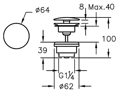Выпуск автоматический для раковины VitrA Origin хром A45149