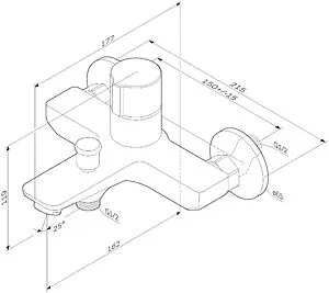 Смеситель для ванны Am.Pm X-Joy хром F85A10500 Смеситель для ванны Am.Pm X-Joy хром F85A10500, 2
