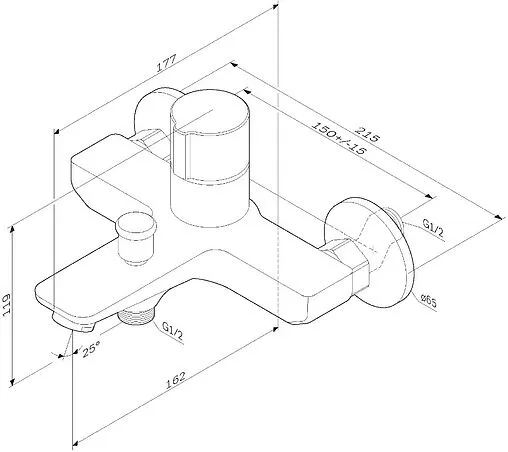 Смеситель для ванны Am.Pm X-Joy хром F85A10500 Смеситель для ванны Am.Pm X-Joy хром F85A10500