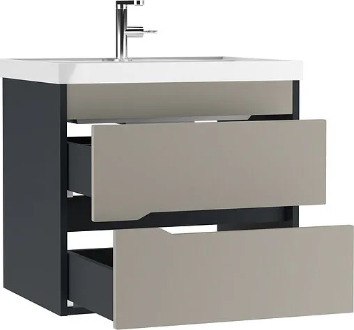 Тумба под умывальник подвесной Домино Karat 60 серый тауп DK3215T