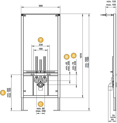 Инсталляция для биде ArtCeram 700.102