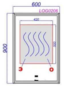 Зеркало с подсветкой Clarberg Logic с подогревом чёрный LOG0206 Зеркало с подсветкой Clarberg Logic с подогревом чёрный LOG0206, 2