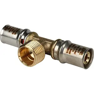 Тройник пресс переходной 16мм x ½"н x 16мм APE AP133 16x12x16 Тройник пресс переходной 16мм x ½"н x 16мм APE AP133 16x12x16, 1