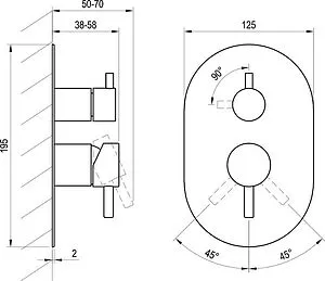 Смеситель для душа скрытого монтажа Ravak Espirit хром X070208, 2