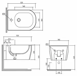 Биде подвесное Olympia Tutto evo белый TUE220101, 2