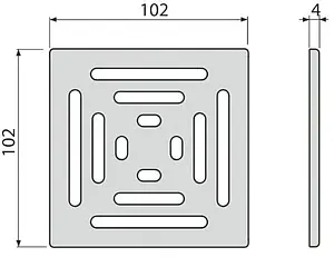 Решетка для трапа AlcaPlast 100x100мм MPV012 Решетка для трапа AlcaPlast 100x100мм MPV012, 2