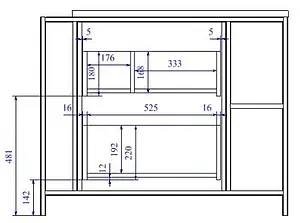 Тумба-умывальник напольная Cersanit Bosquet 100 дуб 63013+, 4