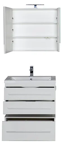 Шкаф-зеркало Aquanet Нота 75 L белый 00165130