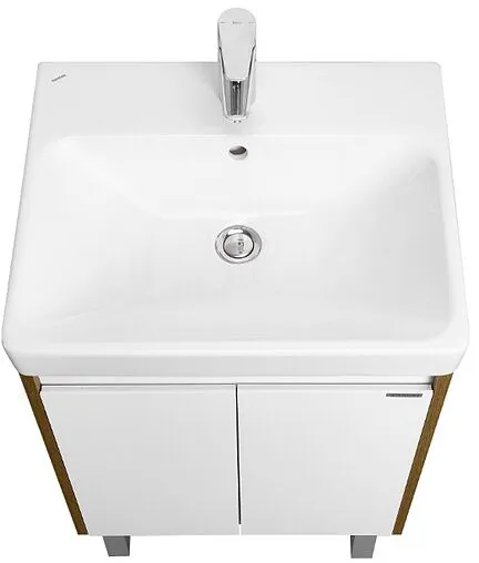 Тумба-умывальник Aquaton Сканди Doors 55 белый/дуб рустикальный 1A2788K0SDZ90