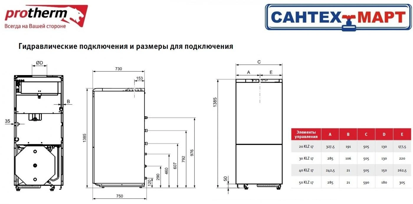 Напольный газовый котел двухконтурный 30кВт Protherm Медведь 30 KLZ 17 0010005749 Напольный газовый котел двухконтурный 30кВт Protherm Медведь 30 KLZ 17 0010005749