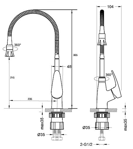 Смеситель для кухни Lemark Linara хром LM0413C